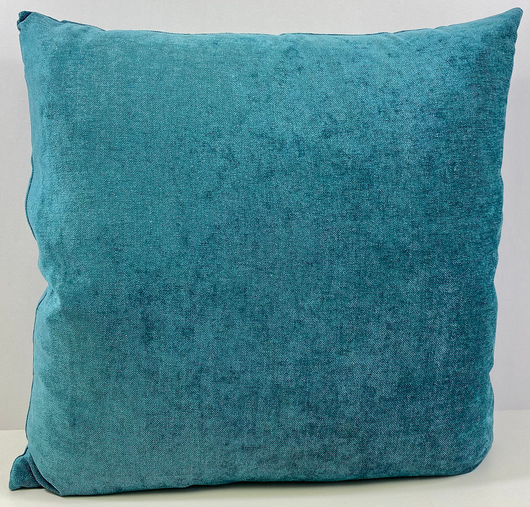 Luxury Pillow - 24" x 24" - Trend Aqua; Aqua flecked with silver sparkles.
