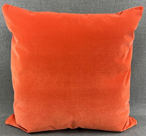 Luxury Pillow 24” x 24” Coral Reef; Bright coral color solid in a creamy smooth velvet fabric