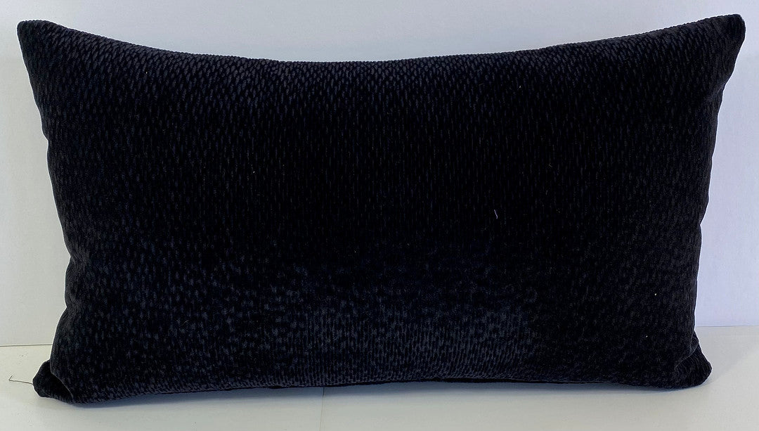 Luxury Lumbar Pillow 24 x 14 Black Diamond Textured deep