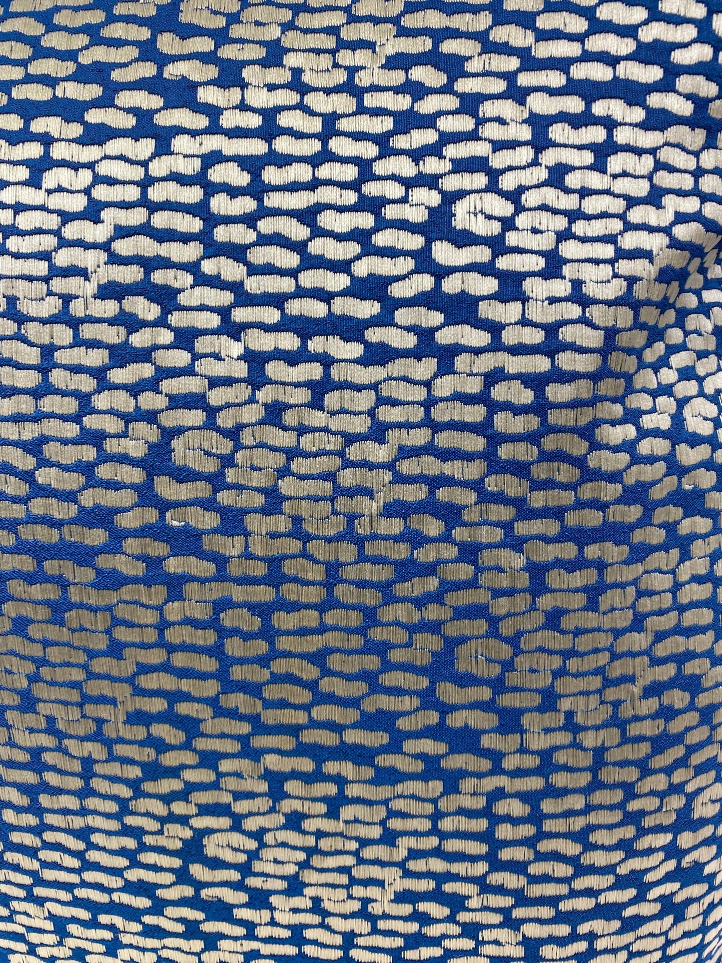 Luxury Pillow - 24" x 24" - Pebble Beach; silver geometric shapes on a blue base