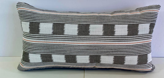 Luxury Outdoor Lumbar Pillow - 22" x 12" - Barcode Grey