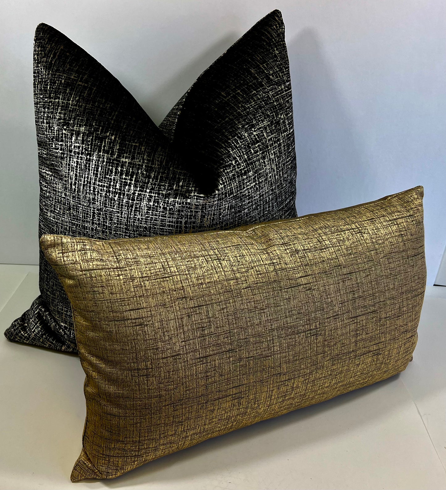 Luxury Lumbar Pillow - 24" x 14" - Bristol Gold; Gold and Champagne velvet