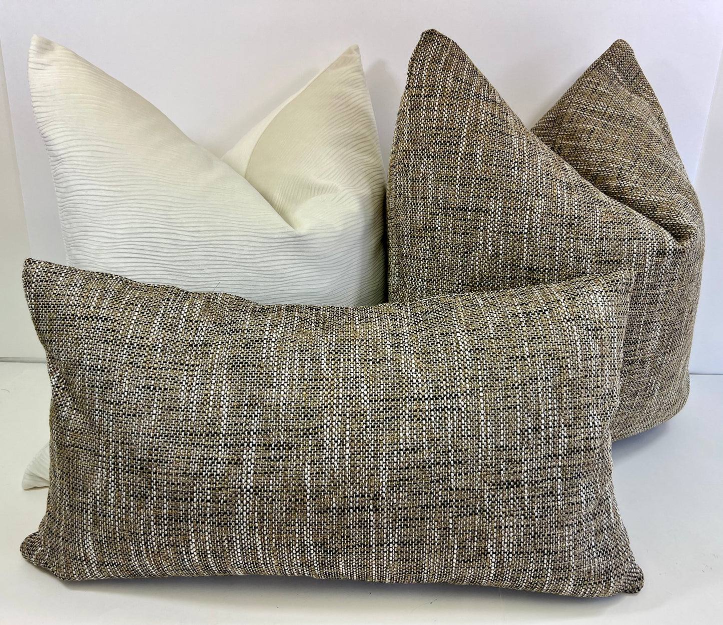 Luxury Lumbar Pillow 24” x 14” - Grasscloth Granite