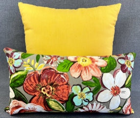 Luxury Outdoor Pillow - 22" x 22" - Saint Kitts - Storm