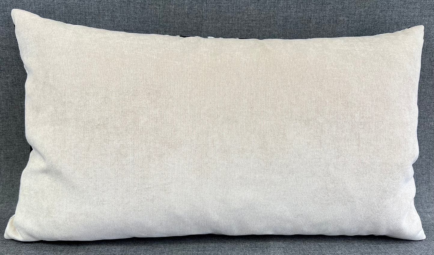 Luxury Pillow - 24" x 14" - Maldives-Domino; Textural cut velvet pattern of black, gray and cream