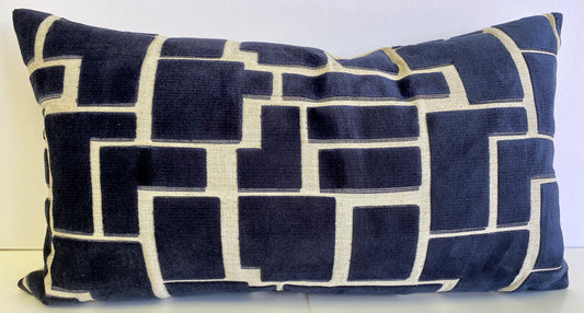 Luxury Lumbar Pillow - 24" x 14" - Aura Navy