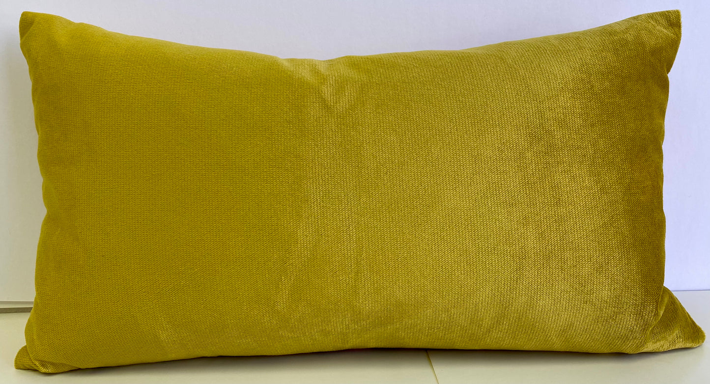 Luxury Lumbar Pillow - 24" x 14" - Cubit Gold; Shimmering Gold, Mustard and Pink Textural Squares