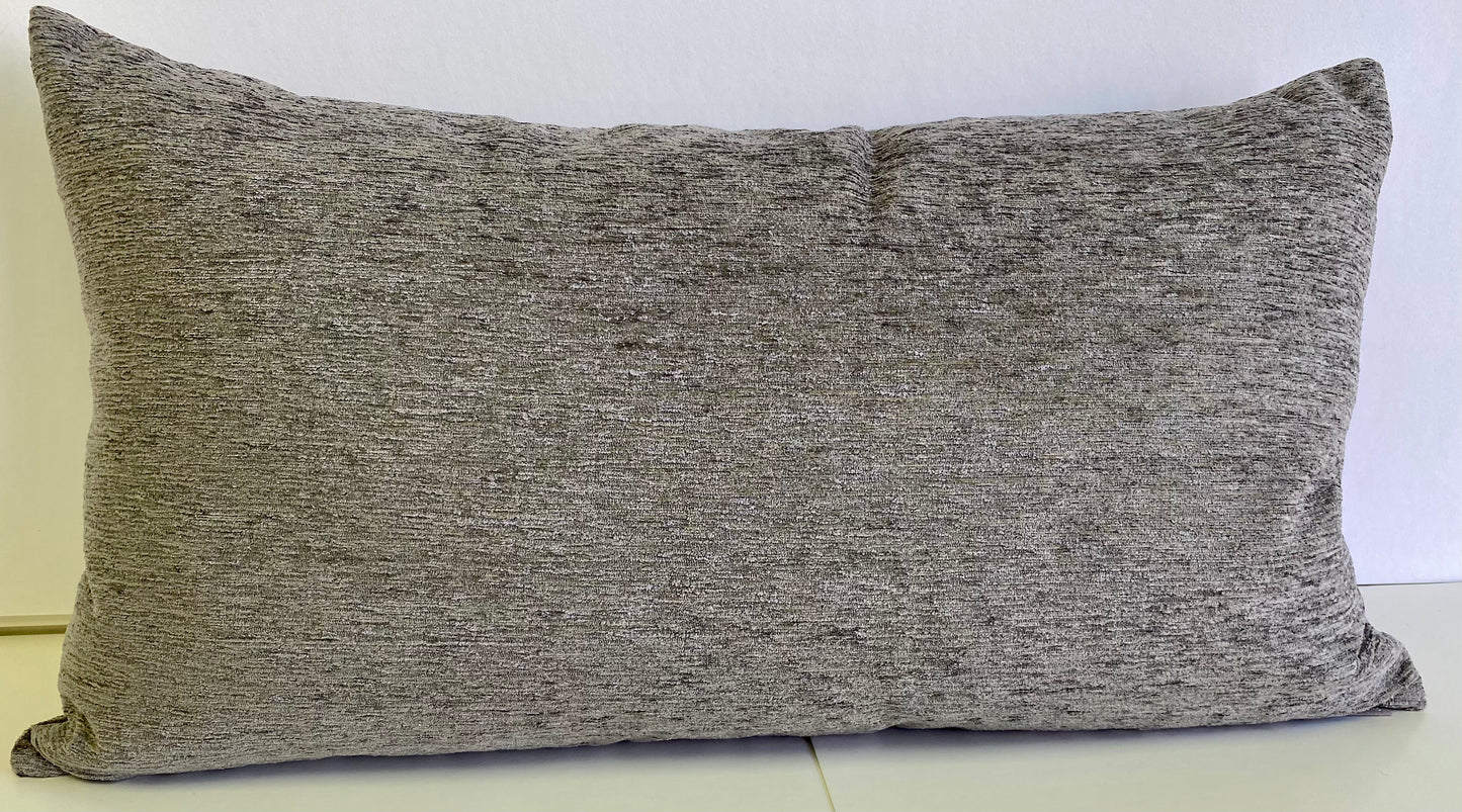 Luxury Lumbar Pillow - 24" x 14" - Empress Casandra-Grey