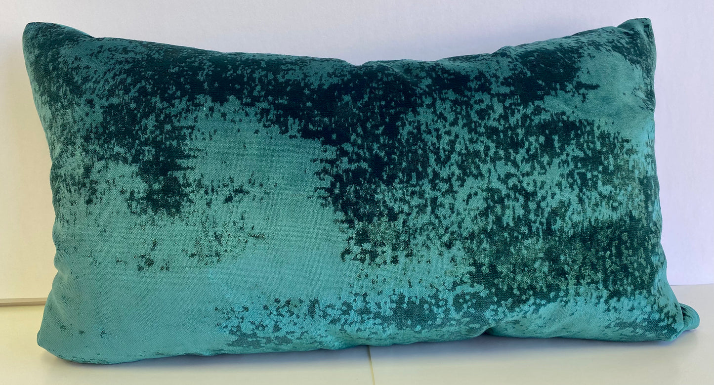 Luxury Lumbar Pillow - 24" x 14" - Grated-Emerald