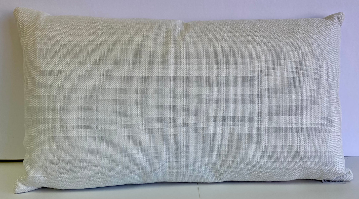 Luxury Lumbar Pillow - 24" x 14" - Medallions Lumbar-Oyster; Embroidered medallions in white