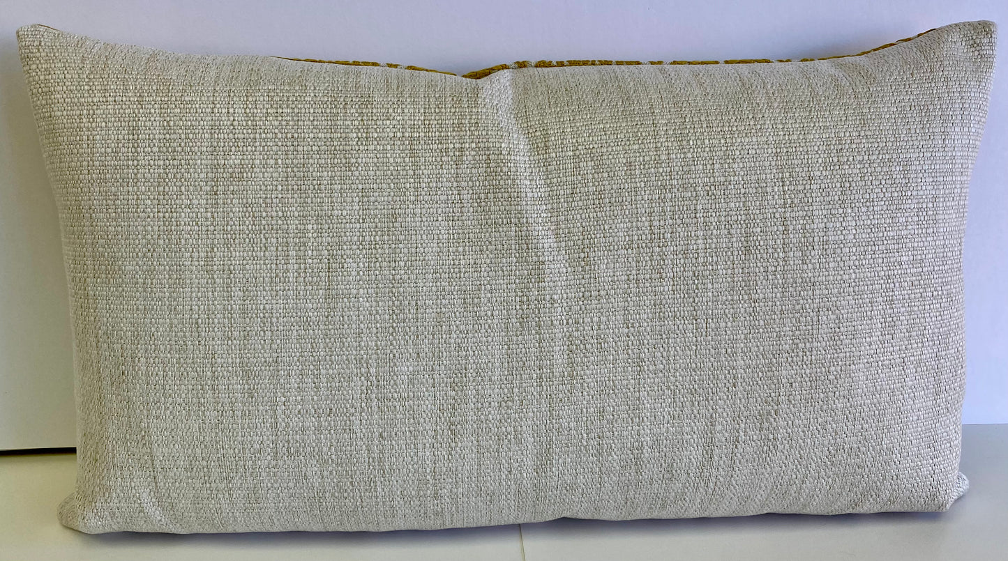 Luxury Lumbar Pillow - 24" x 14" - Medallions Mustard