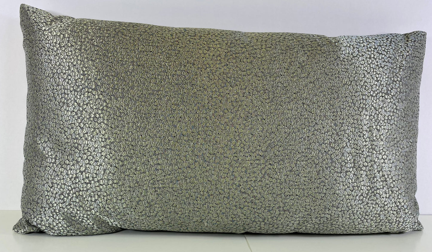 Luxury Lumbar Pillow - 24" x 14" - Pebble Rebel Graphite; A shimmer of woven silver dimples