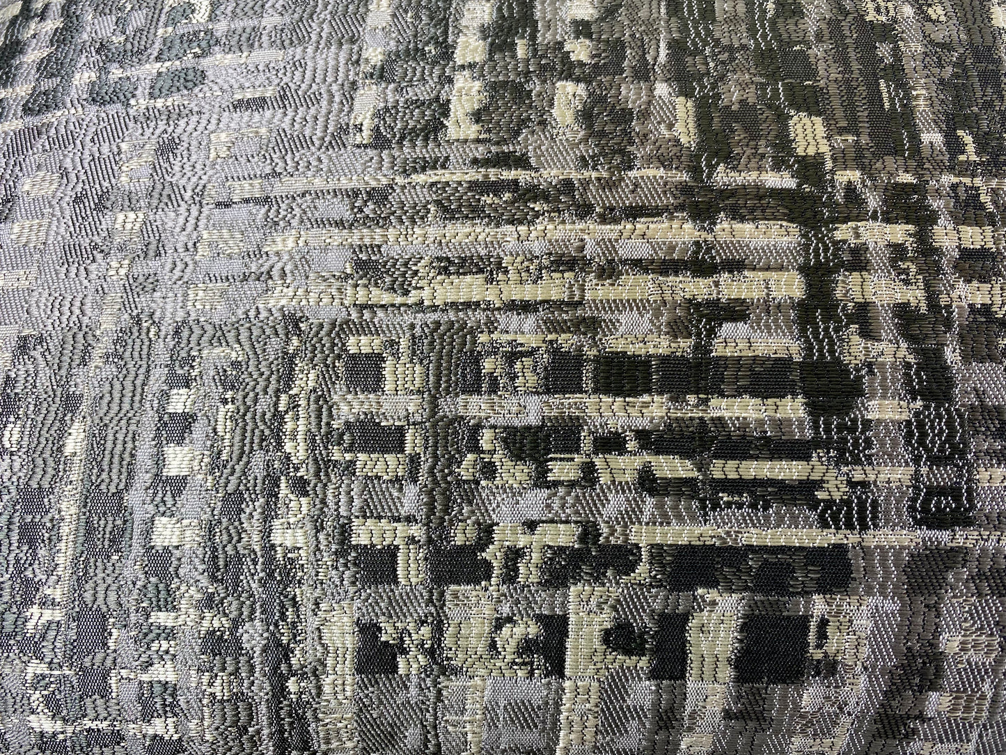 Luxury Lumbar Pillow PAIR - 24" x 14" each - Resonance Lumbar; Beautiful woven pattern of shiny blacks, grays, creams and silvers
