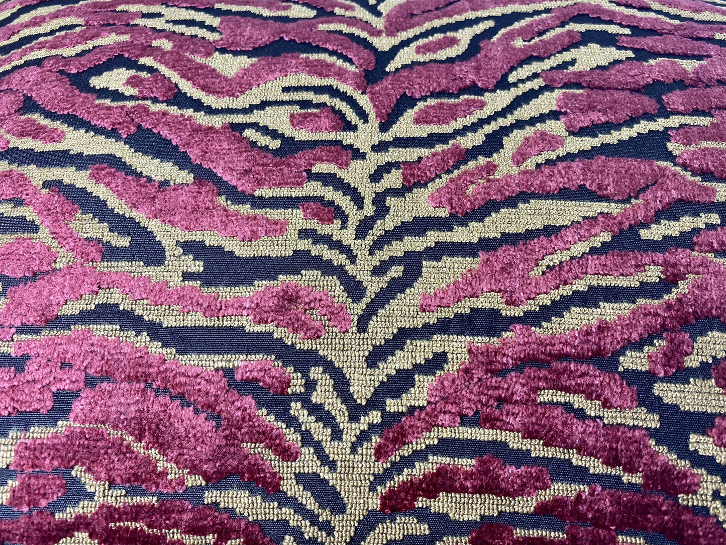 Luxury Pillow - 24" x 24" - Sabu -Ruby; Lush ruby and gold on black