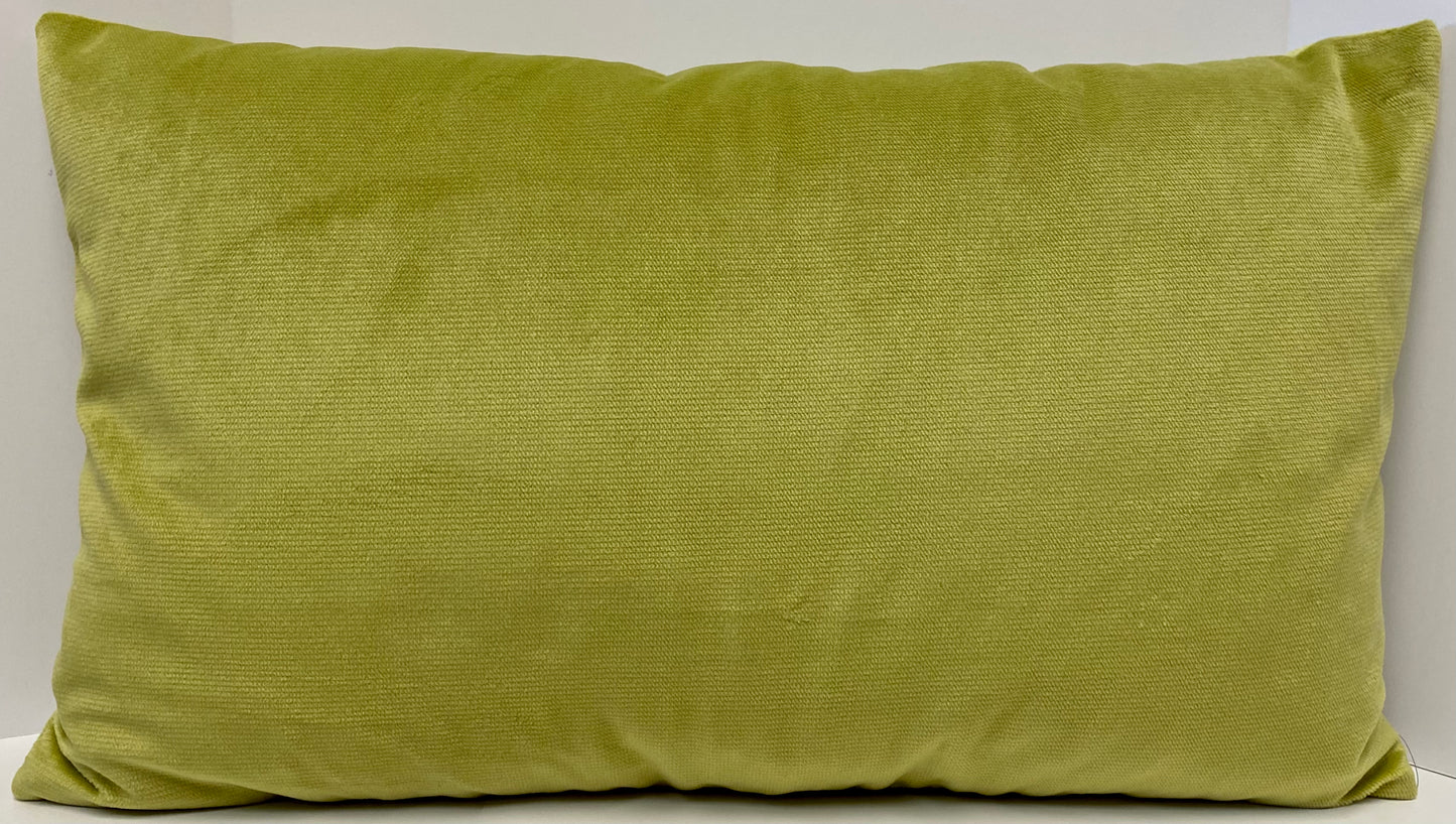 Luxury Lumbar Pillow; 24" x 14" - Belvedere-Lime