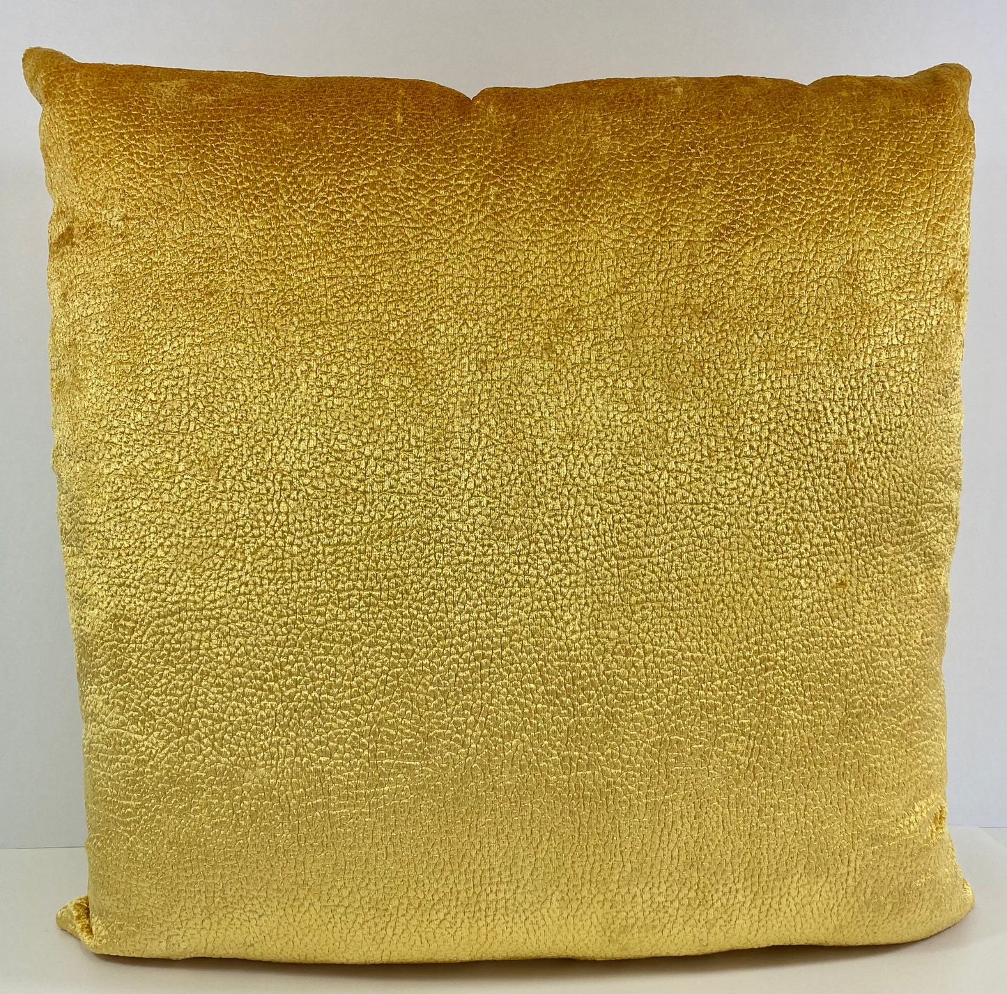 REDUCED TO CLEAR Luxury Pillow- 24" x 24" - Bright Yellow Gold; Solid of textured shiny fabric