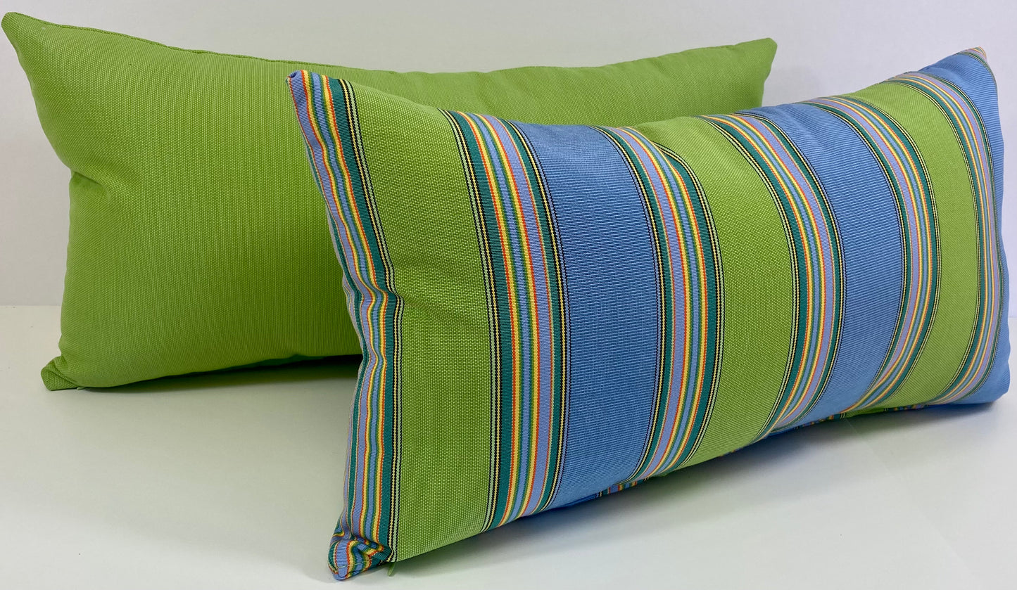 Luxury Outdoor Lumbar Pillow - 22" x 12" - Newport - Lawn