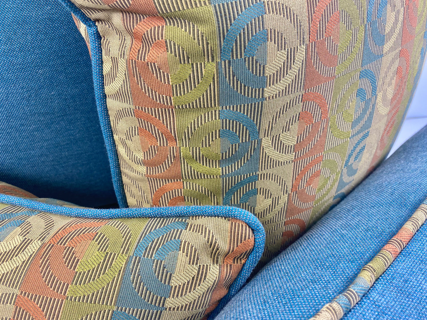 Luxury Outdoor Lumbar Pillow - 22" x 14" - Cannes-Cocktail; Sunbrella, or equivalent, fabric with poly fill