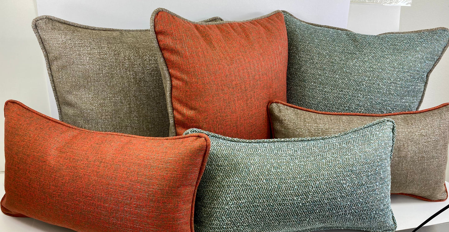 Luxury Outdoor Pillow - 22" x 22" - Maui - Rockpool; Sunbrella, or equivalent, fabric with fiber fill