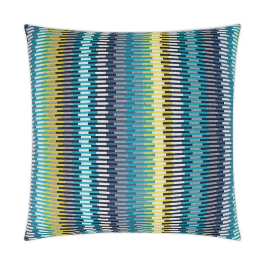 Luxury Outdoor Pillow - 22" x 22" - Sunfun Stripe-Aqua