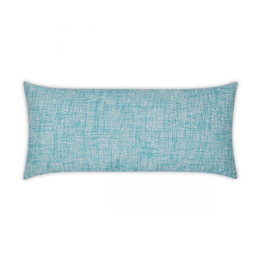 Luxury Outdoor Lumbar pillow - 22" x 12" - Double Trouble-Turquoise