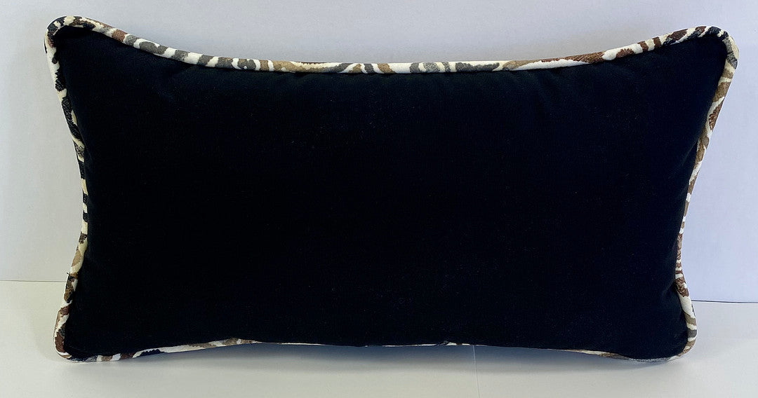 Luxury Outdoor Lumbar Pillow - 22" x 12" - Montecito - Black Gate