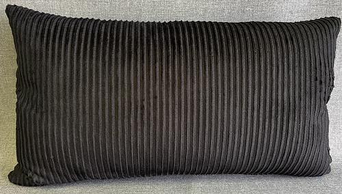 Luxury Lumbar Pillow - 24” x 14” - Corduroy Black