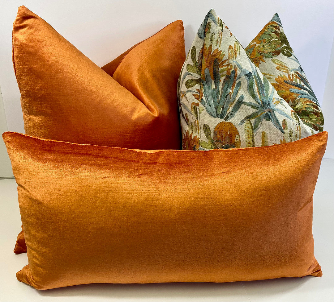 Luxury Pillow -  24" x 24" - Persimmon Glow
