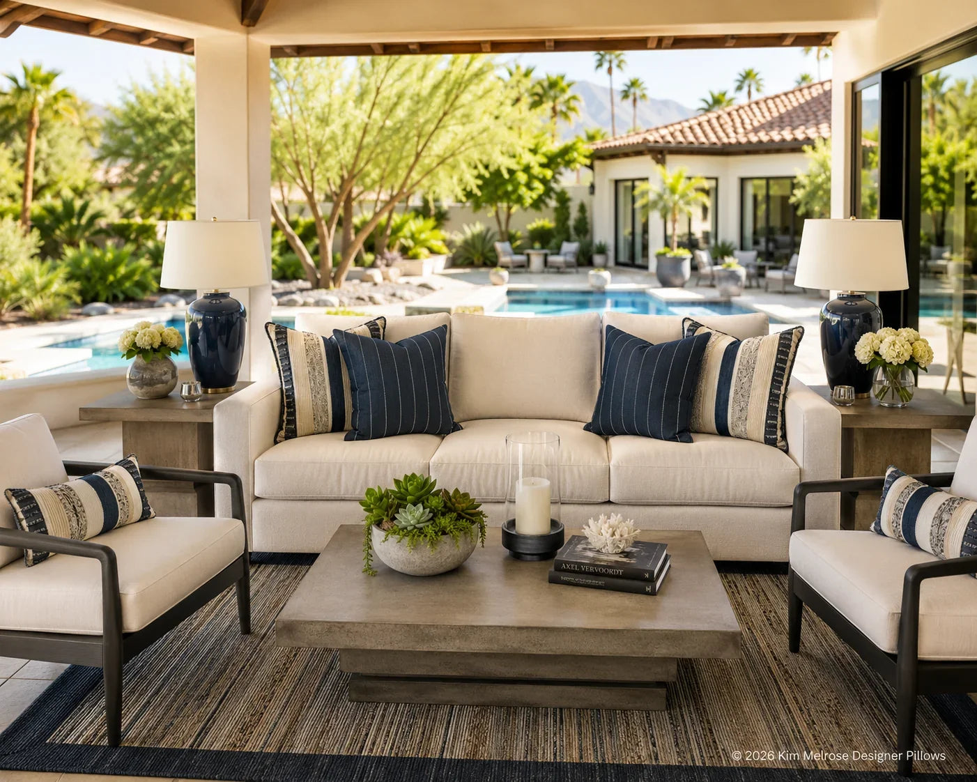 Designer Outdoor Pillows for Poolside Style