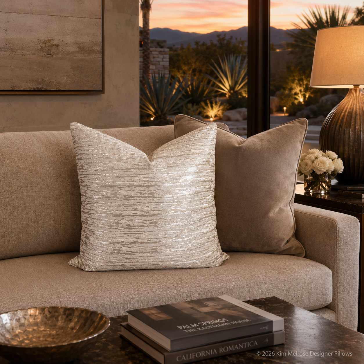 Luxury Pillow – 24" × 24" – Wake Sand