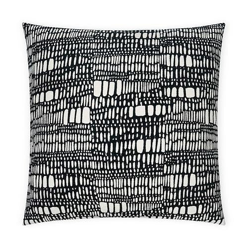 Luxury Pillow - 24" x 24" -Tesota-Domino; Embroidered black, White Geometric pattern on both sides