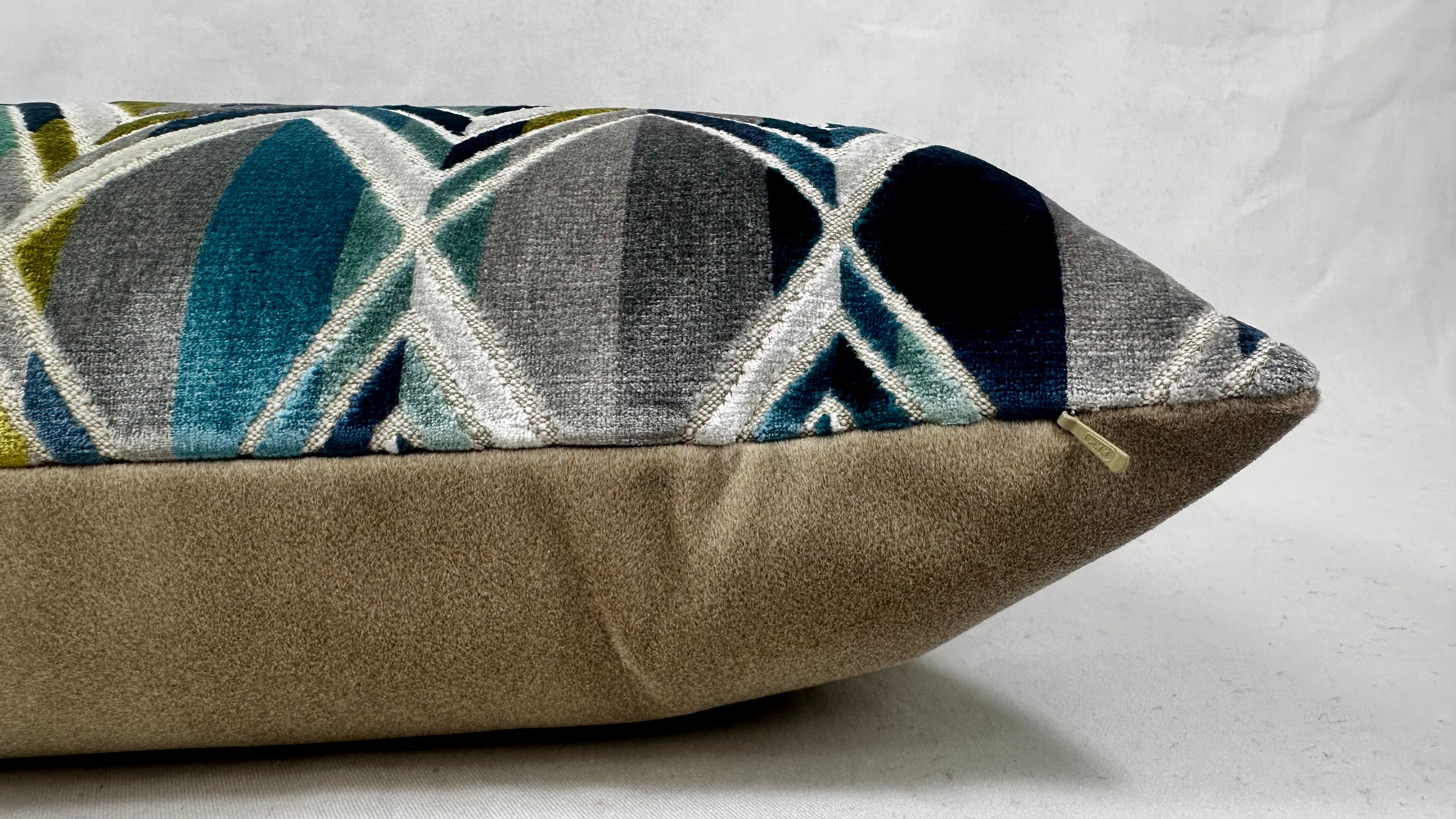 Facet Ocean – 24" × 14" Luxury Lumbar Pillow