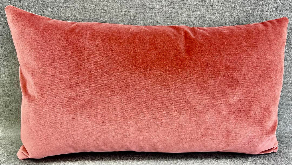 Luxury Lumbar Pillow - 24" x 14"- Rose Mohair