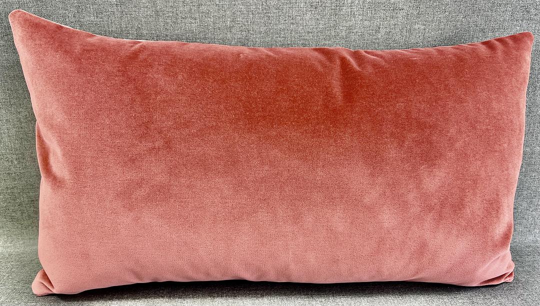 Luxury Lumbar Pillow - 24" x 14"- Rose Mohair