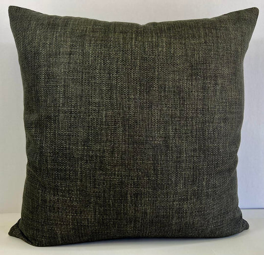 Luxury Pillow -  24" x 24" -  Tamarisk- Slate. Lovely woven textured charcoal fabric