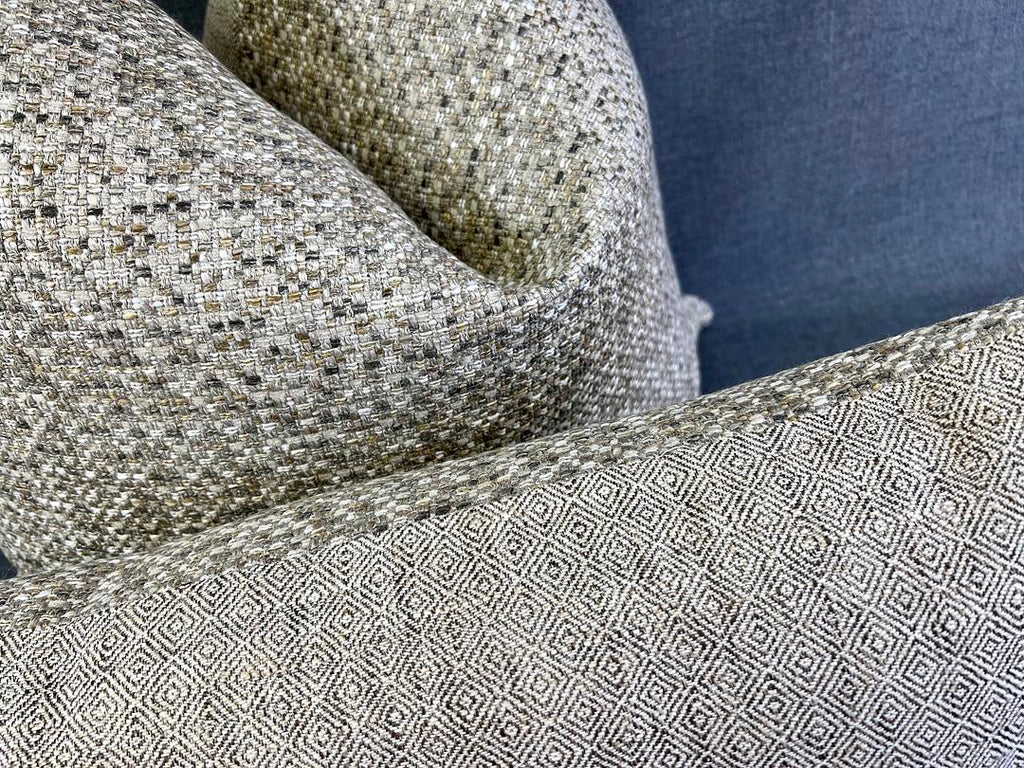 Luxury Pillow - 24" x 24" - Chadford Blue Soft Stripes Of Blue And Grey On A Cream Colored Background 24