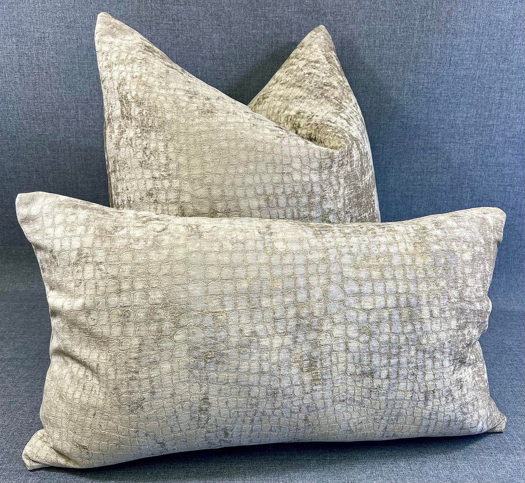 Luxury Lumbar Pillow - 24" x 14"- Cocoa Alligator