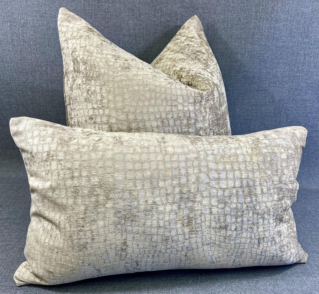 Luxury Lumbar Pillow - 24" x 14"- Cocoa Alligator