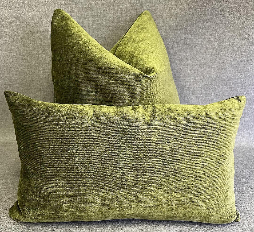 Lumbar Pillow - 24" x 14" - Forest Green. Beautiful Moss green solid fabric