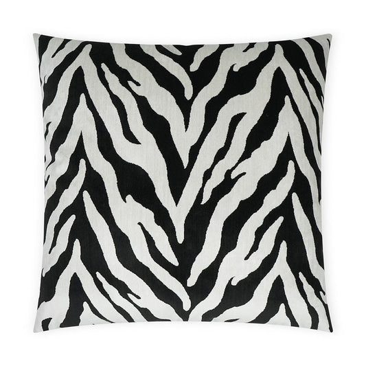 Luxury Pillow -  24" x 24" -  Tanja-Ebony. Fun Zebra print on a soft textured fabric