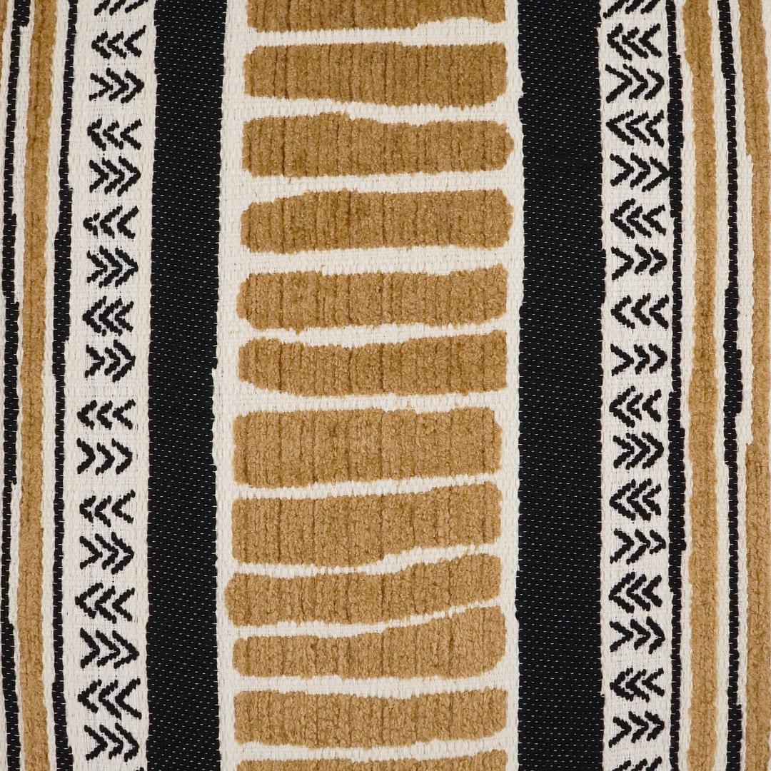 Luxury Pillow -  24" x 24" -  Cholula-Black; Black, Cream and Gold Striped, Patterned pillow