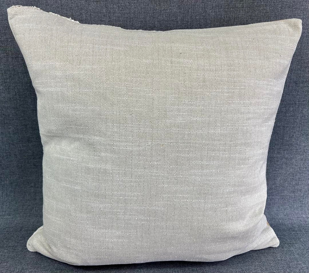 Luxury Pillow - 24" x 24" - Legend Latte Real Leather And Plush Cotton On The Front With A Leather And Linen Back