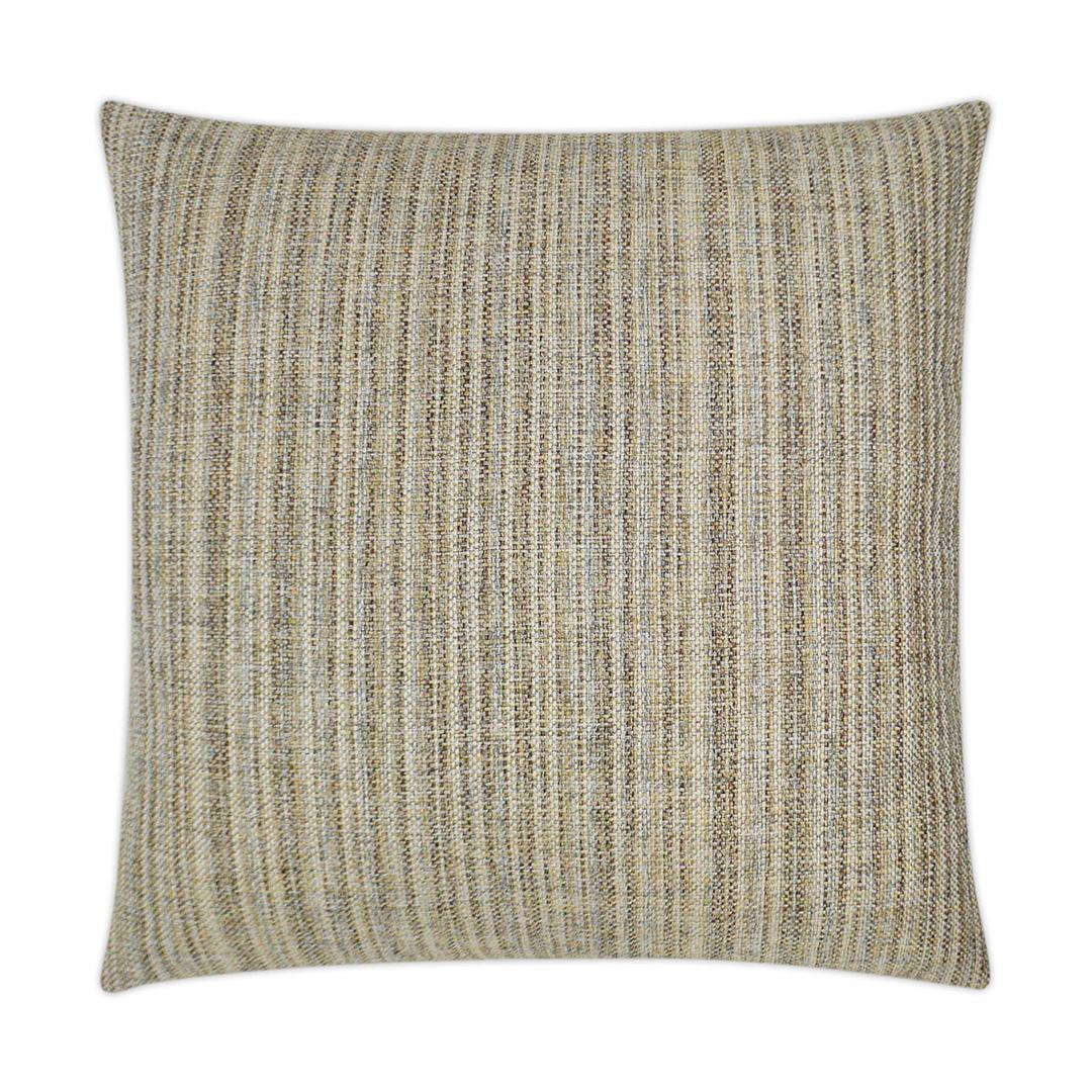 Luxury Pillow -  24" x 24" -  Vast-Hazelnut. Textured Stripe of gold, cream and brown with a hint of grey