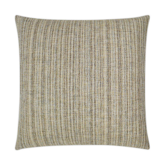 Luxury Pillow -  24" x 24" -  Vast-Hazelnut. Textured Stripe of gold, cream and brown with a hint of grey