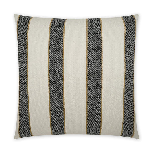 Luxury Pillow -  24" x 24" -  Fineman, Black, Gold and Cream Striped pillow