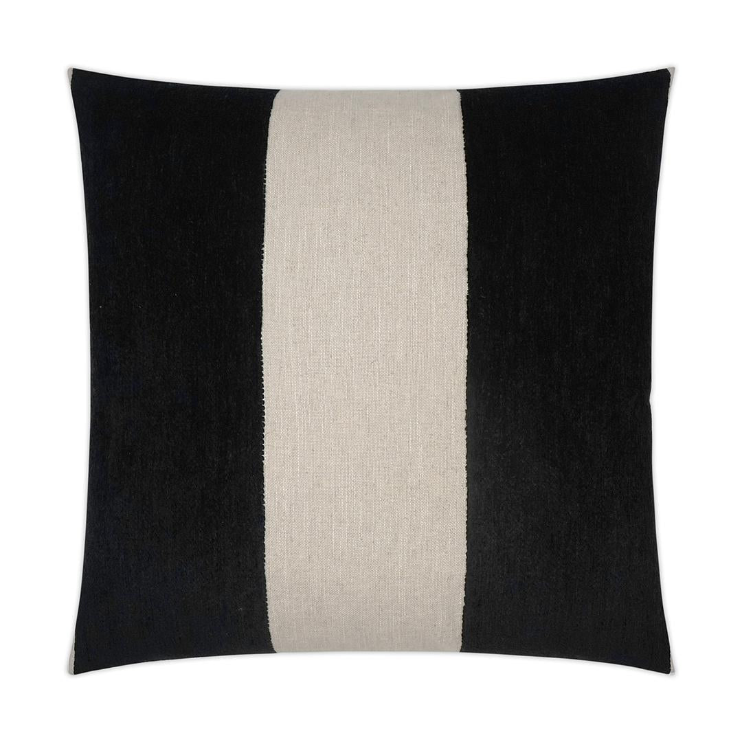 Luxury Pillow -  24" x 24" -  Magritte-Ebony. Large and Bold black and white stripes