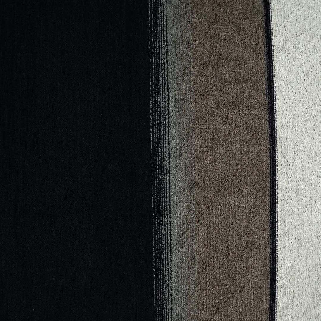 Luxury Pillow -  24" x 24" -  Kamara- Ebony. Elegant, bold stripes of Black, Brown and Cream