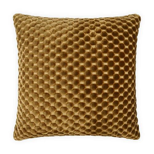 Luxury Pillow -  24" x 24" -Dance Ochre ; Plush Ochre fabric with raised circles. Same on both sides