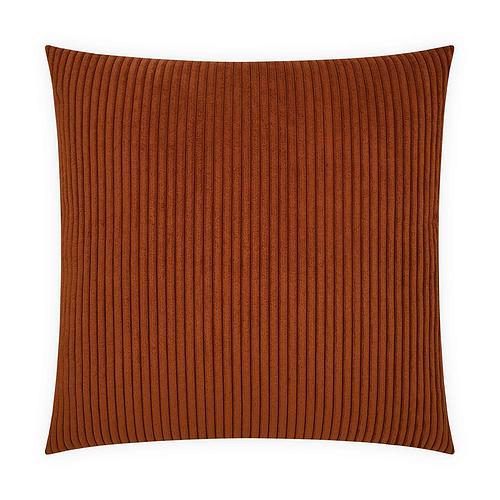 Luxury Pillow - 24” x 24” -Tuft Paprika; Luxurious soft fabric styled with sleek vertical tufts in a paprika color