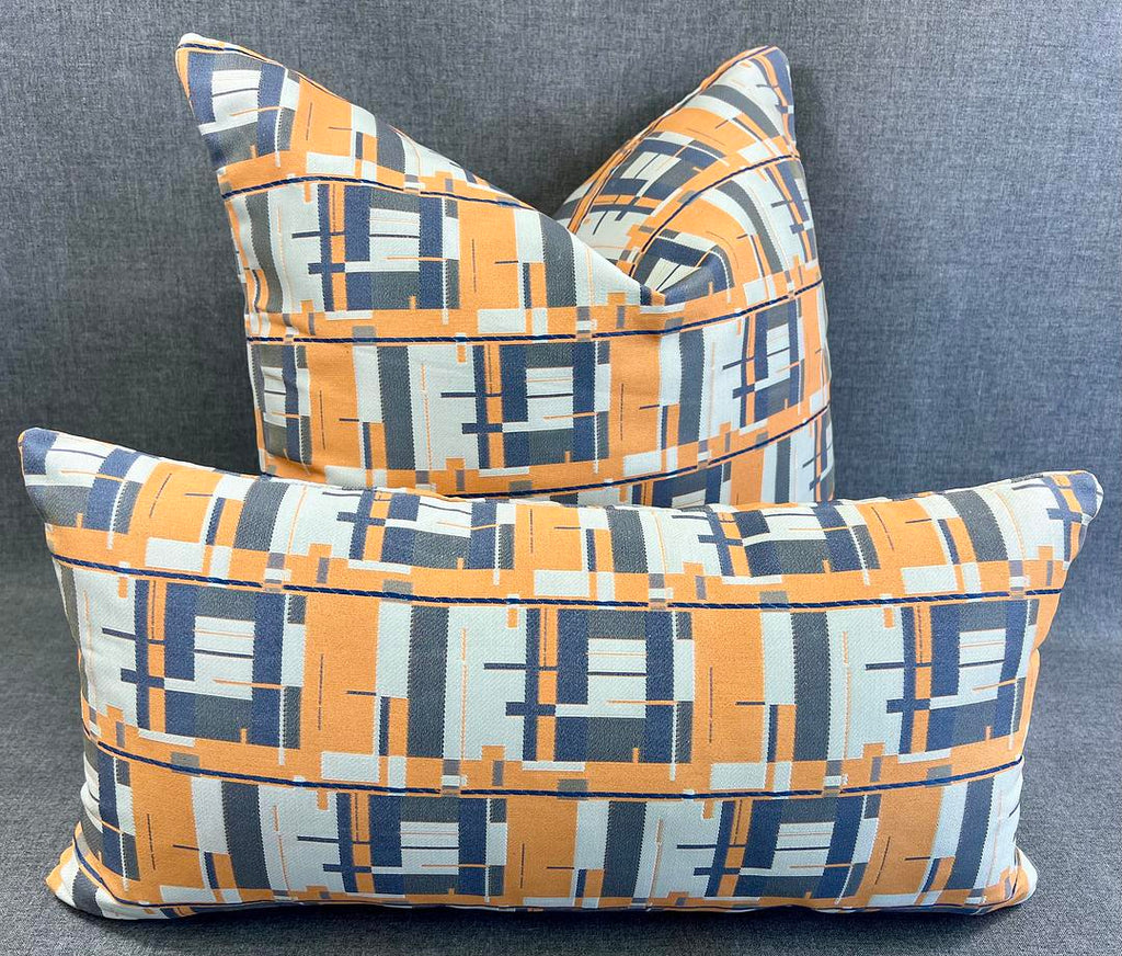 Luxury Outdoor Lumbar Pillow - 22" x 12"- Architectural